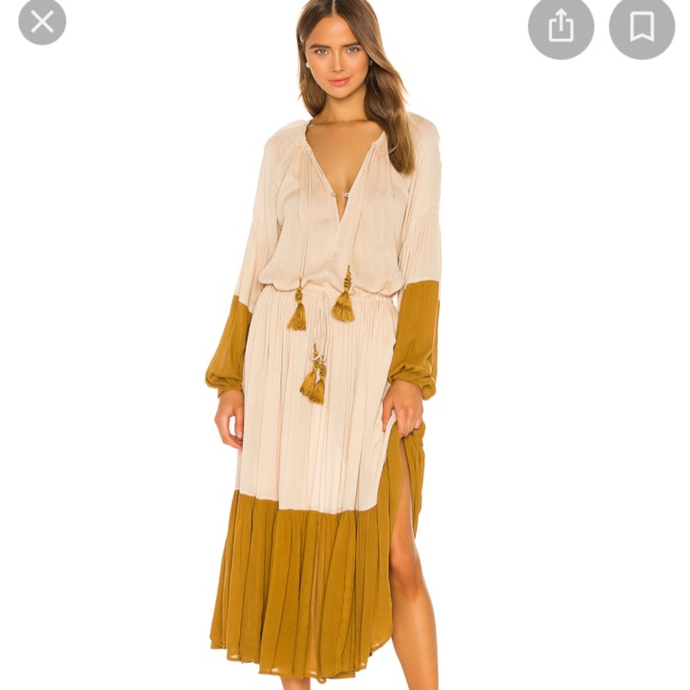 Free People Never Forget Midi Dress in Neutral